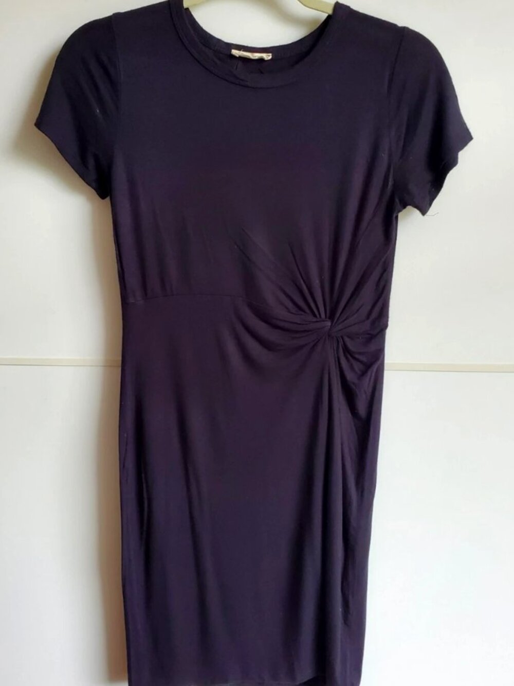 OLIVIA RAE BLACK KNOTTED BLACK TSHIRT DRESS SIZE S STRETCH SHORT SLEEVES